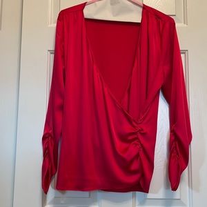 White House Black Market Hot pink blouse large